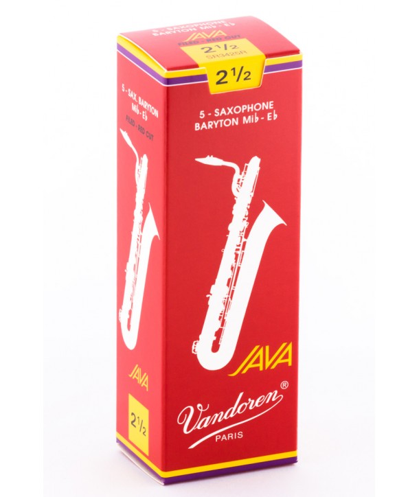 Vandoren Java Red Baritone Saxophon Reeds, Box of 5